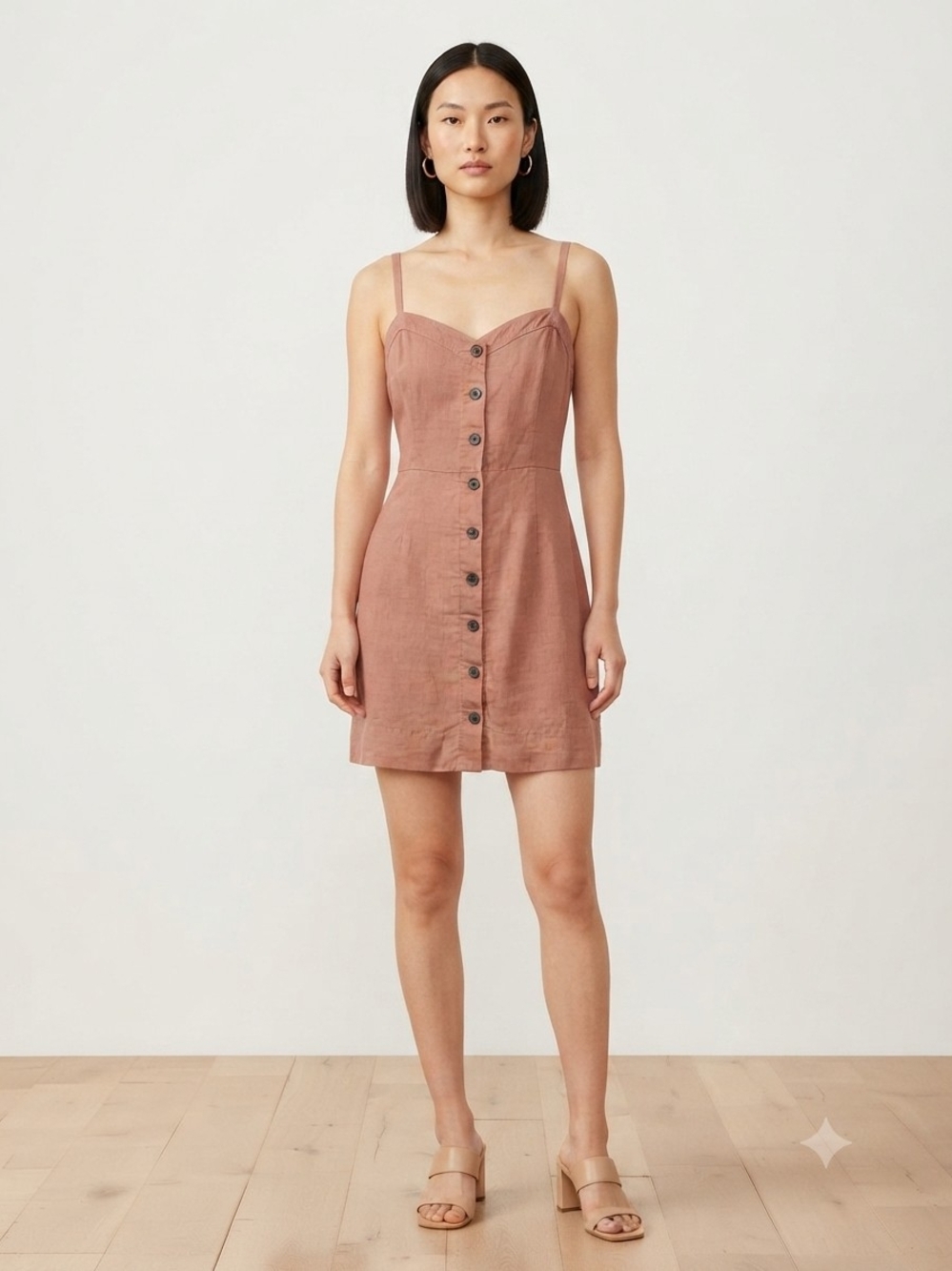 ​Wilfred (Aritzia) Sabine 100% Linen Button-Front Mini Dress Size 10